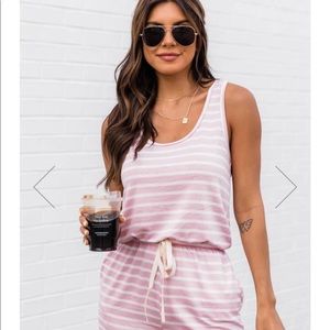 Pink Lily Justify Your Meaning Pink Striped Romper